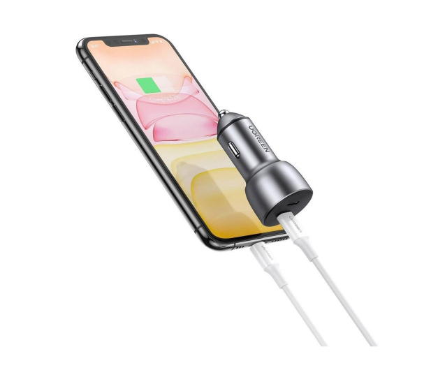 UGREEN Ładowarka samochodowa CD213 2x USB-C 36W szara - 1488949 - zdjęcie 4